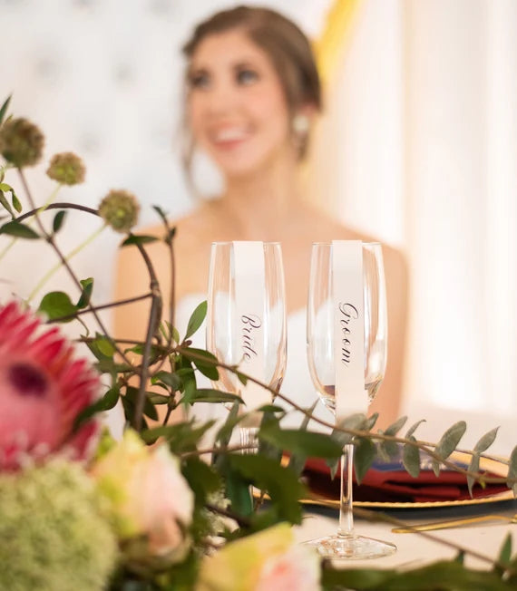 Metallic Foiled Sip & Be Seated Scrolls - Exquisite Champagne Wall and Seating Chart Decor