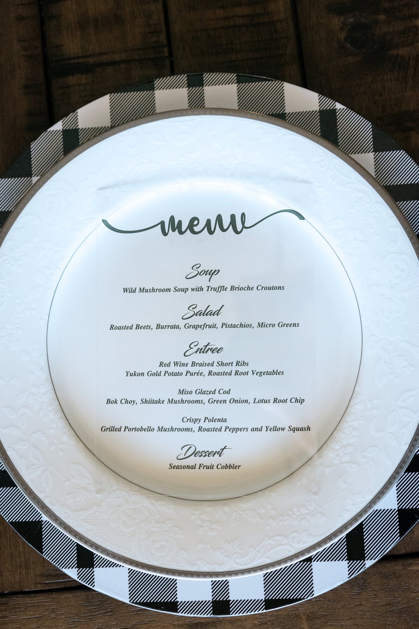 Customizable Acrylic Event Menus for Weddings and Parties