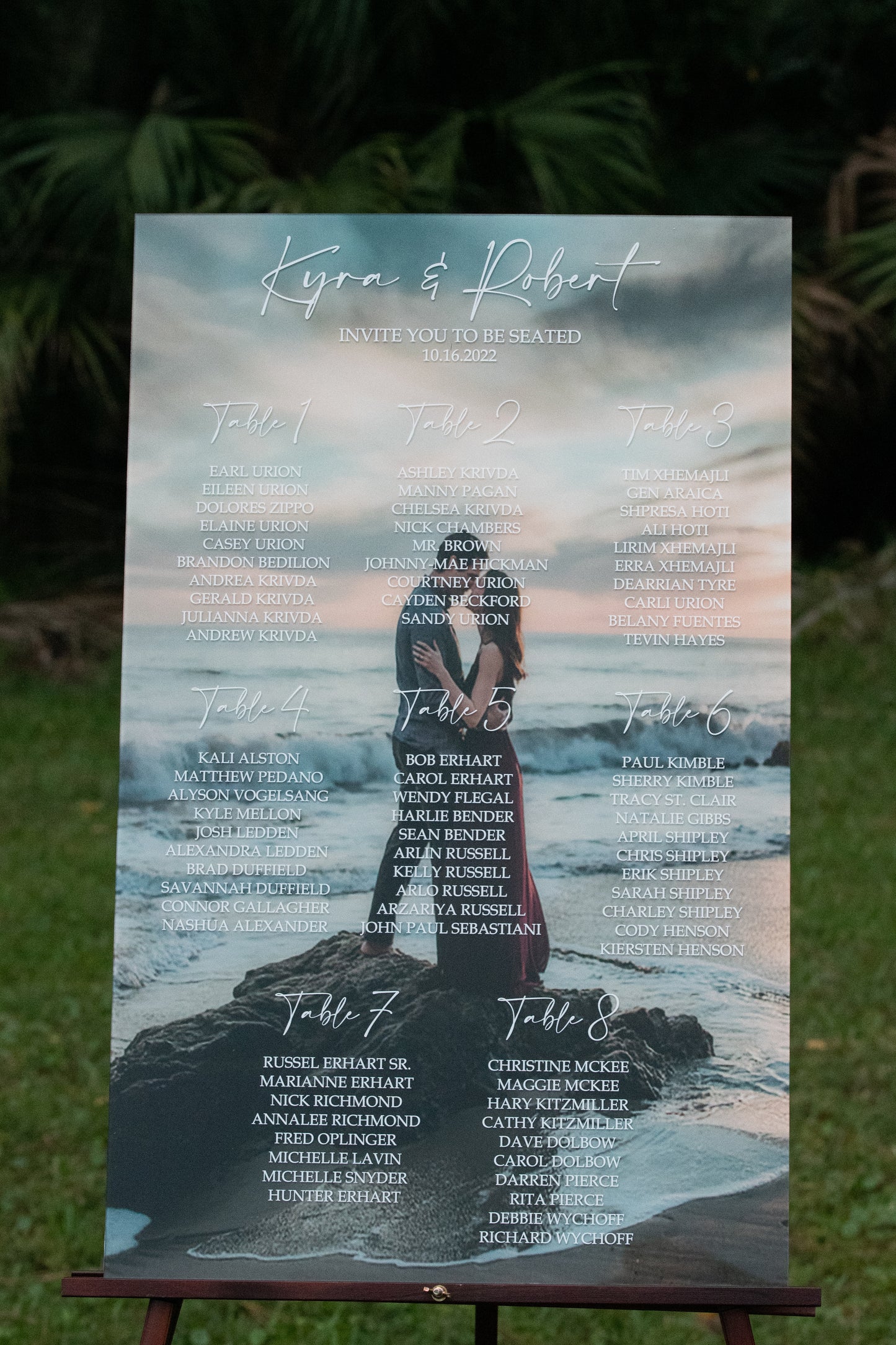 Custom Acrylic Seating Charts Personalized with your Photos