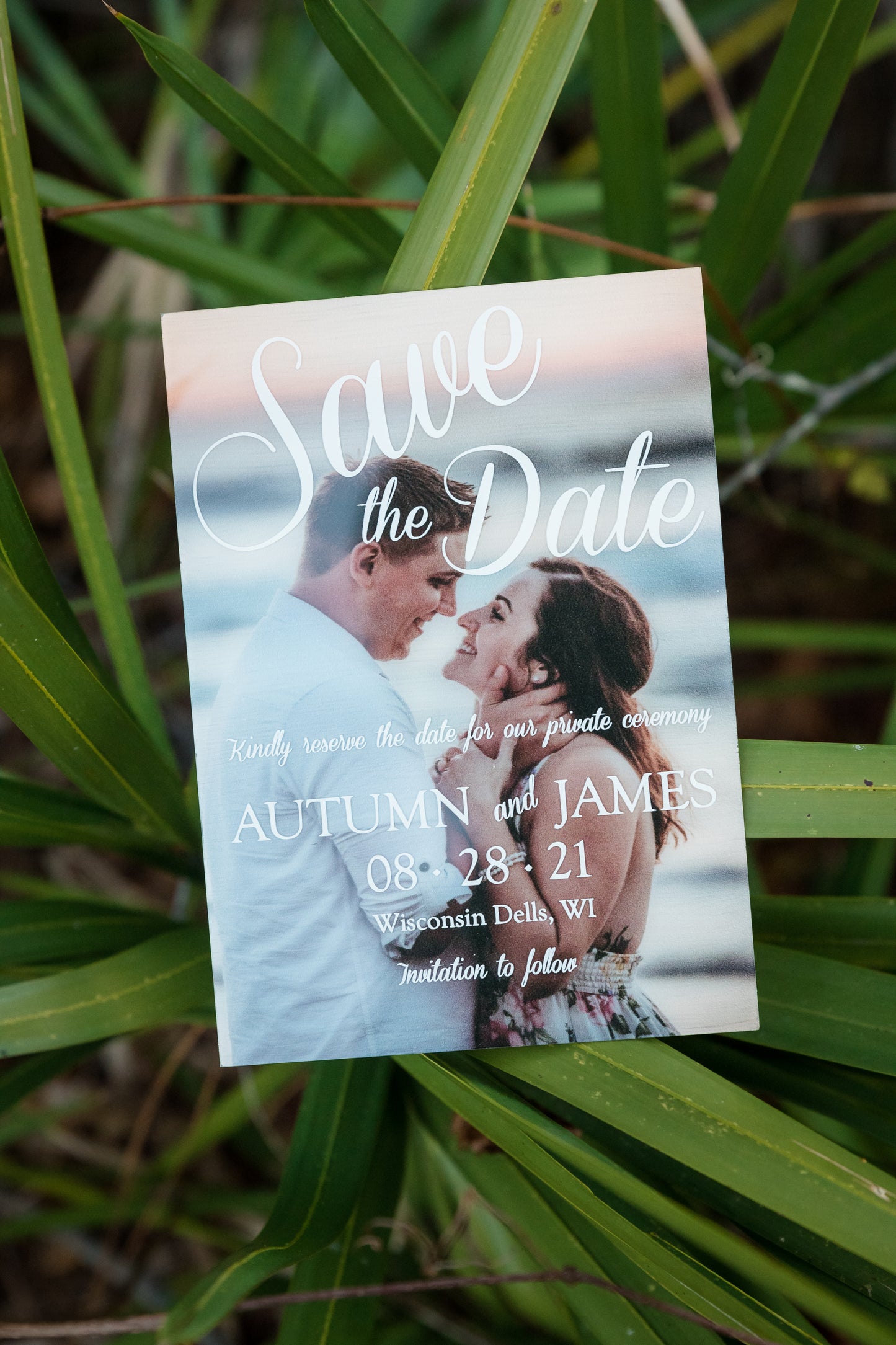 Personalized Acrylic Save the Date - Showcase Your Engagement Photos