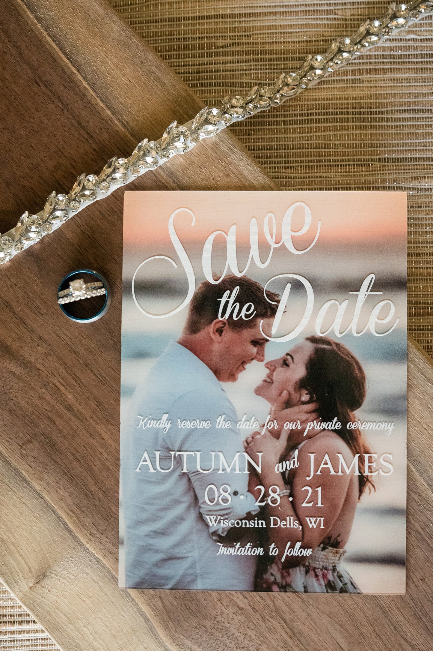 Personalized Acrylic Save the Date - Showcase Your Engagement Photos