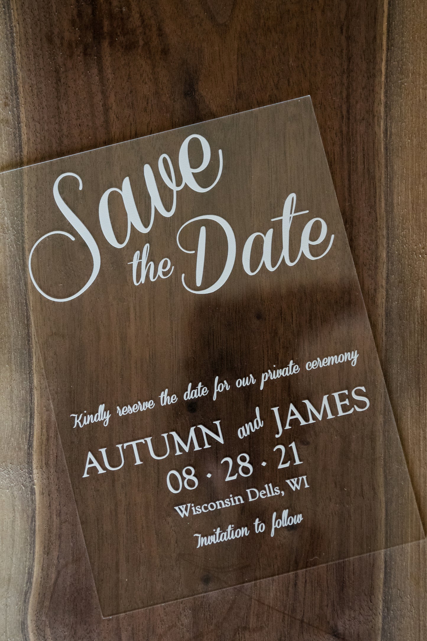 Personalized Acrylic Save the Date - Showcase Your Engagement Photos