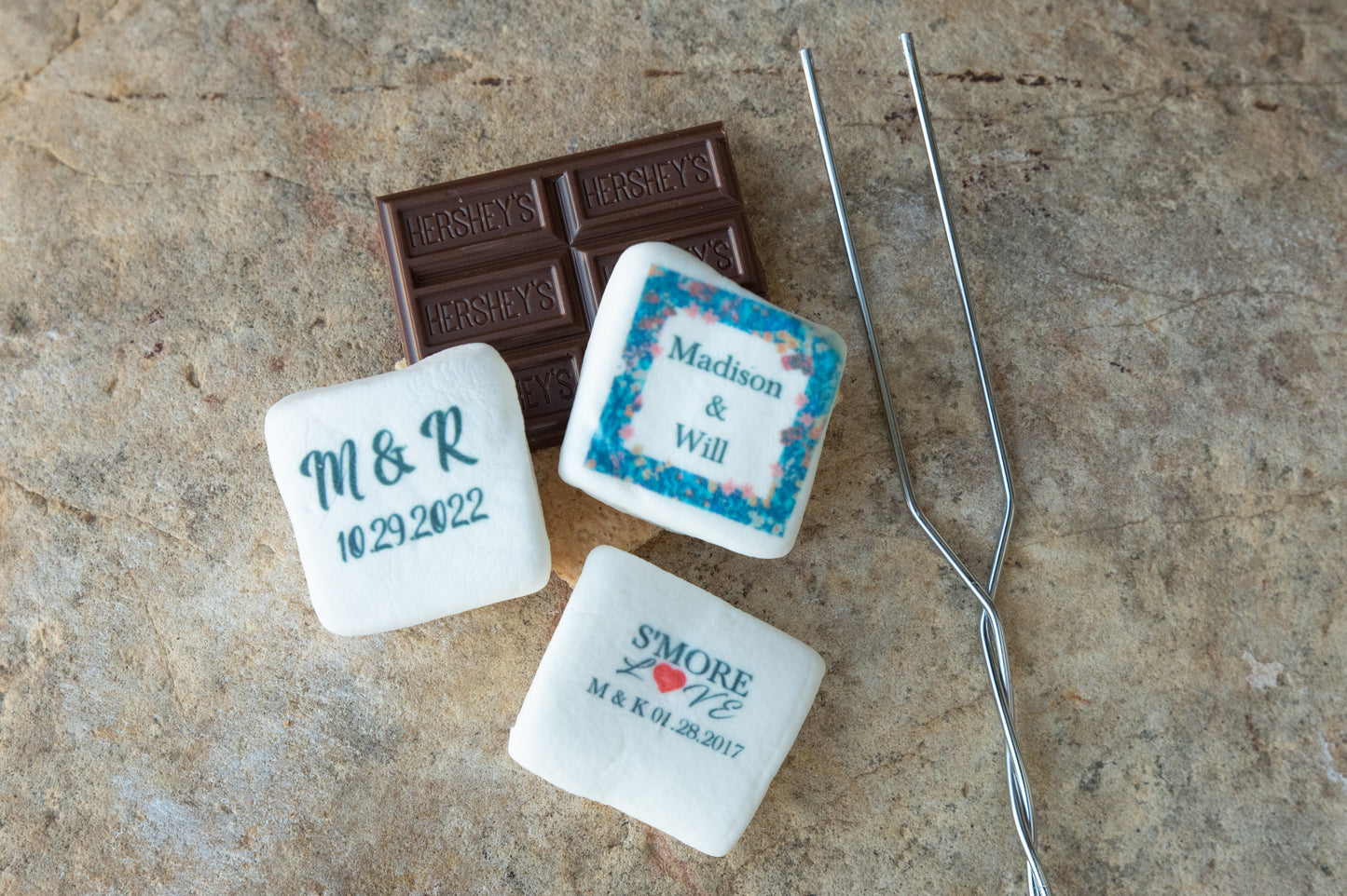 Marshmallow Wedding Favors with Custom Text or Images - A Unique Treat for Guests