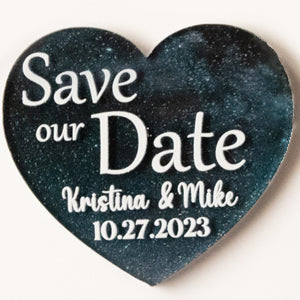 Personalized Heart-Shaped Acrylic Save the Date Magnets - Add a Unique Touch to Your Wedding