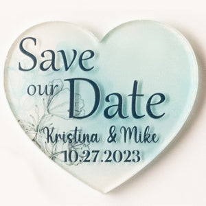 Personalized Heart-Shaped Acrylic Save the Date Magnets - Add a Unique Touch to Your Wedding